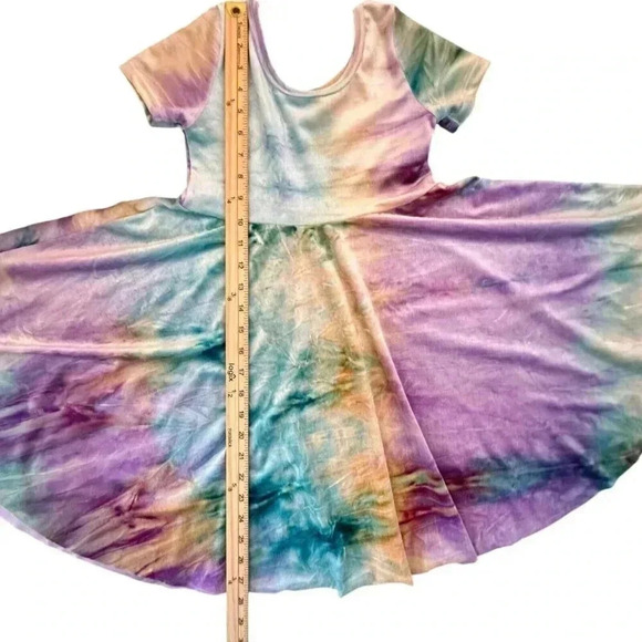 Wild Rich Kids Twirl Dress Girls Size 11/12 crushed velvet tie dye blank tag - Picture 6 of 9